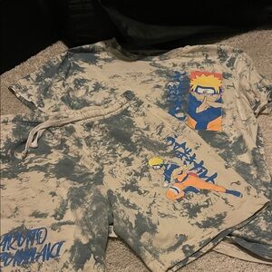 Naruto Tee and Shorts Set - Blue and Cream